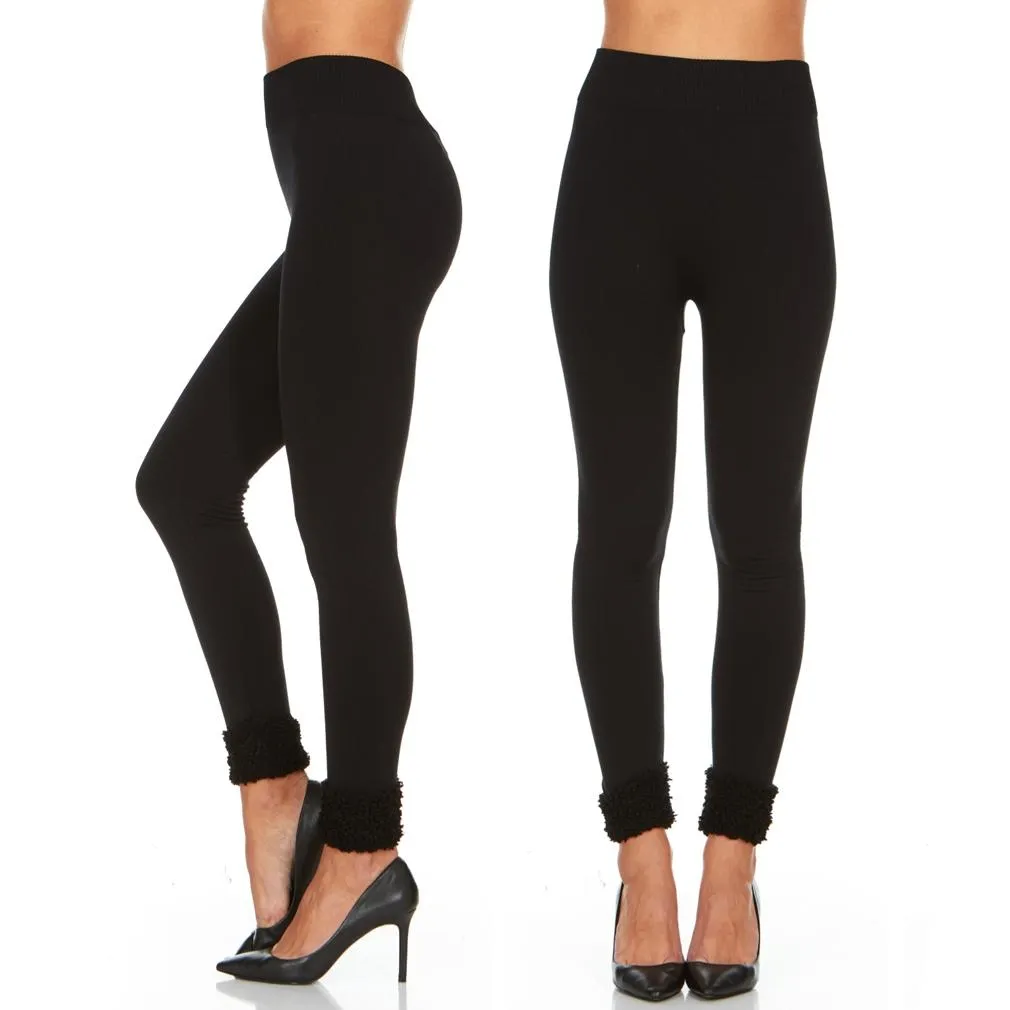 2-Pack: Women's Cuffed Fleece Leggings