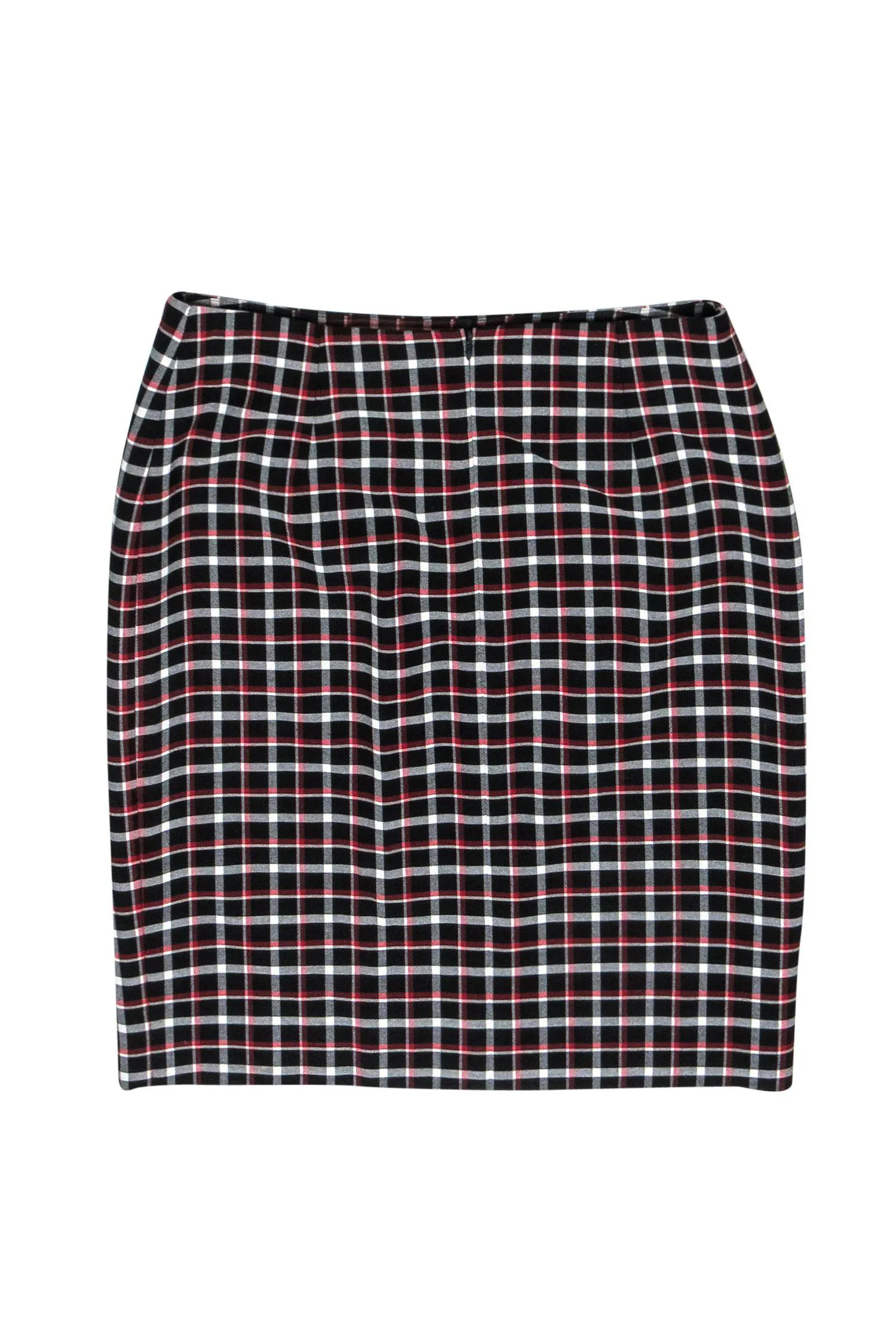 Akris - Red, White & Black Plaid Pencil Skirt Sz 4