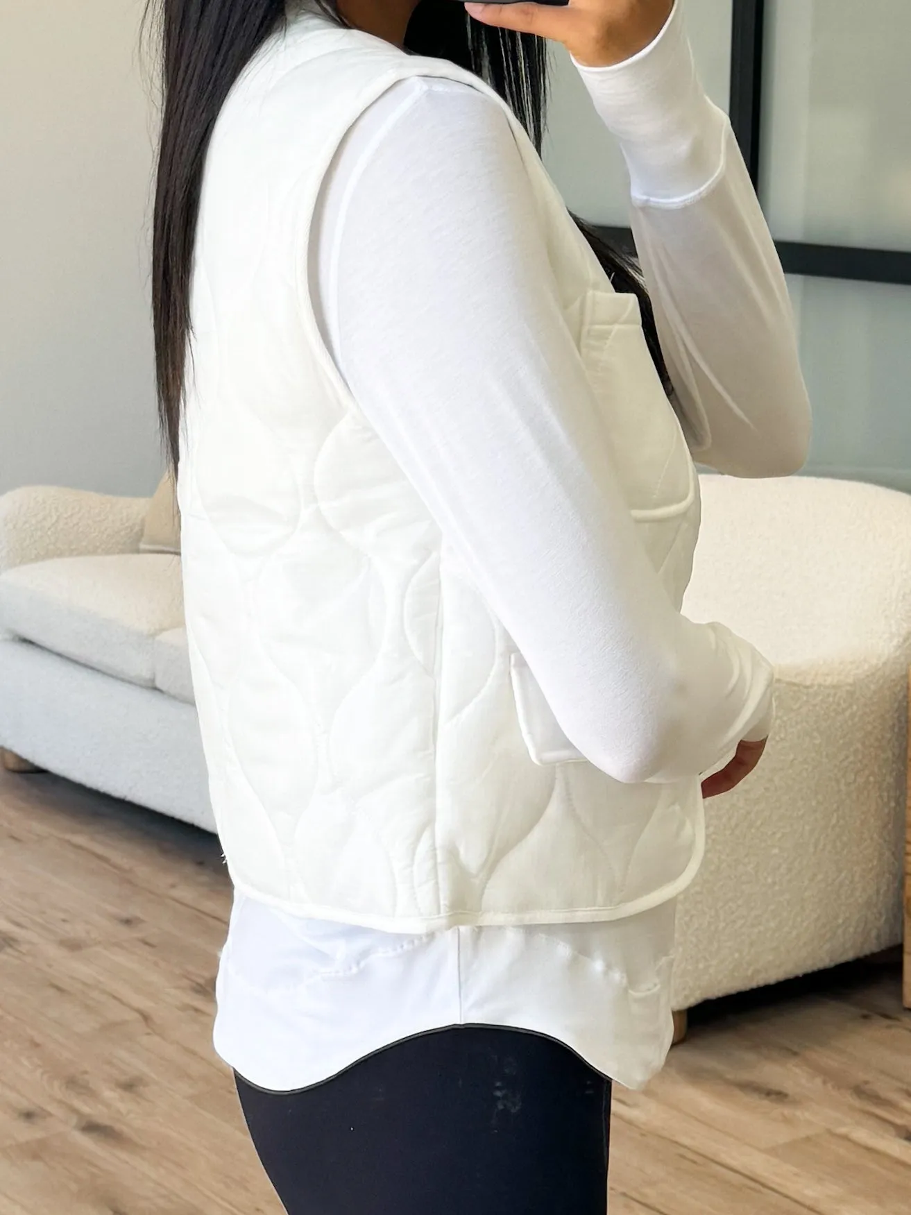 All Seasons Quilted Vest | White |  Plus Available | FINAL SALE