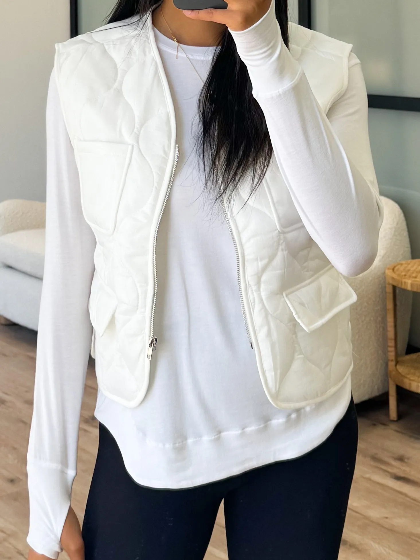 All Seasons Quilted Vest | White |  Plus Available | FINAL SALE