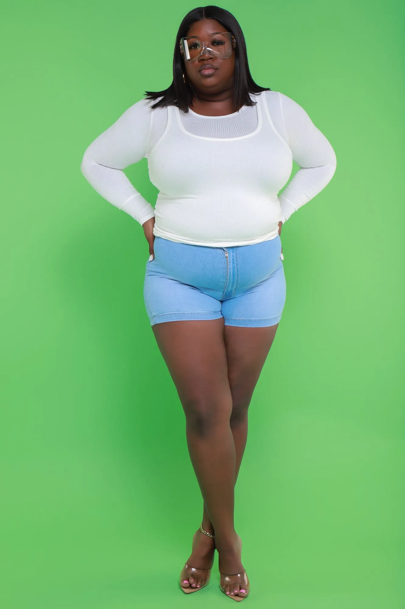 All Too Well Ribbed Double Layer Top - Ivory