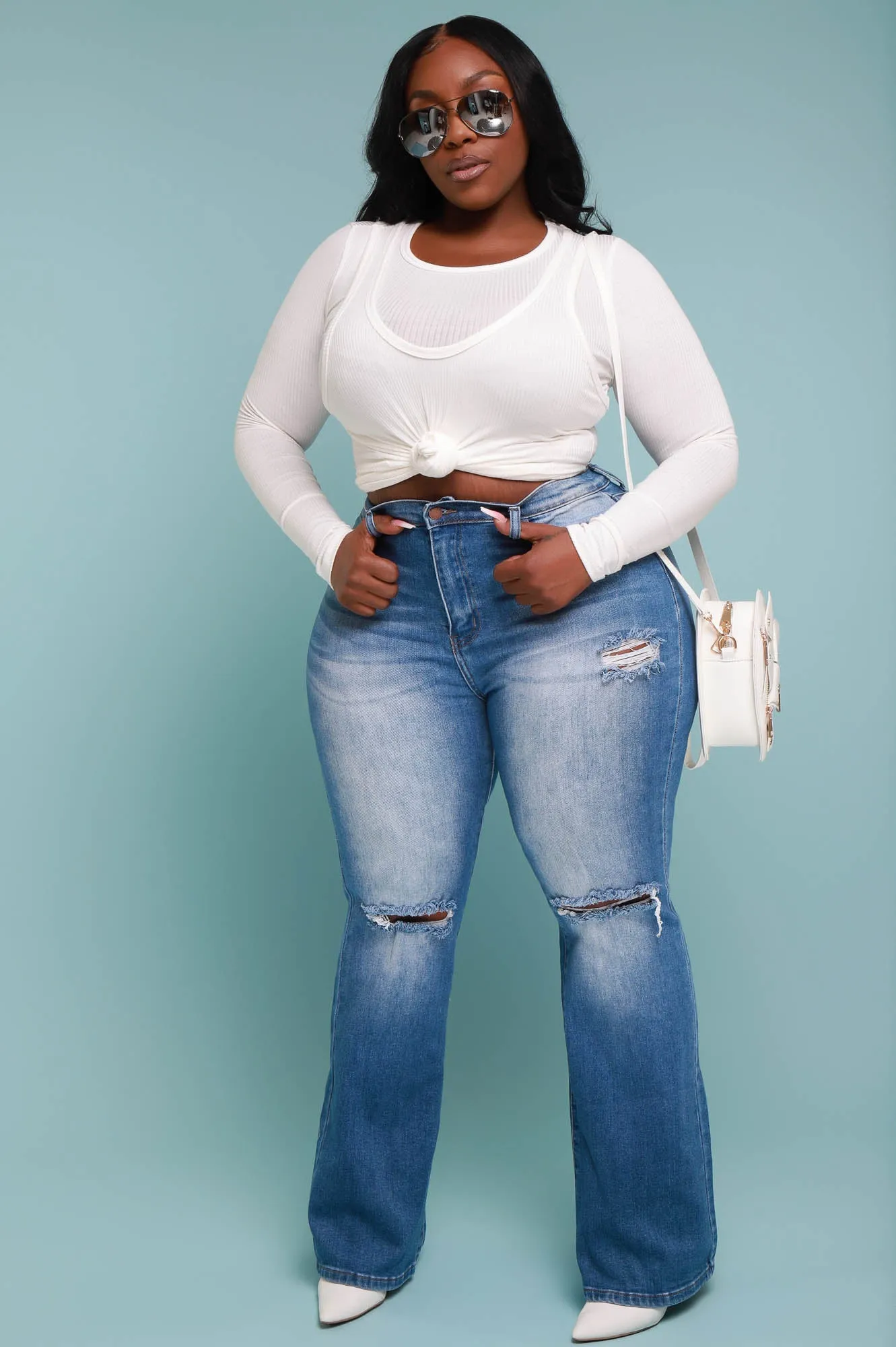 All Too Well Ribbed Double Layer Top - Ivory