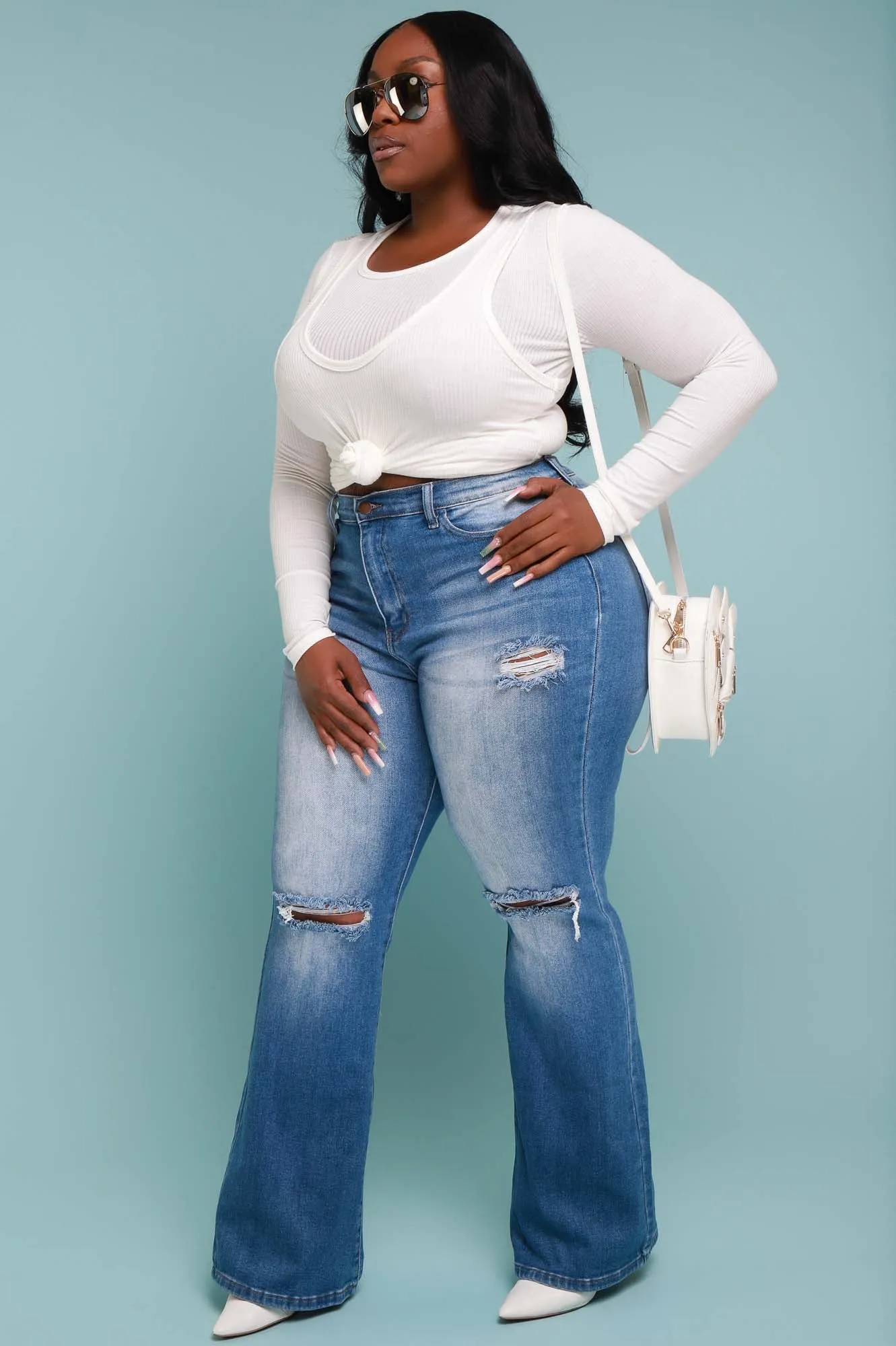 All Too Well Ribbed Double Layer Top - Ivory