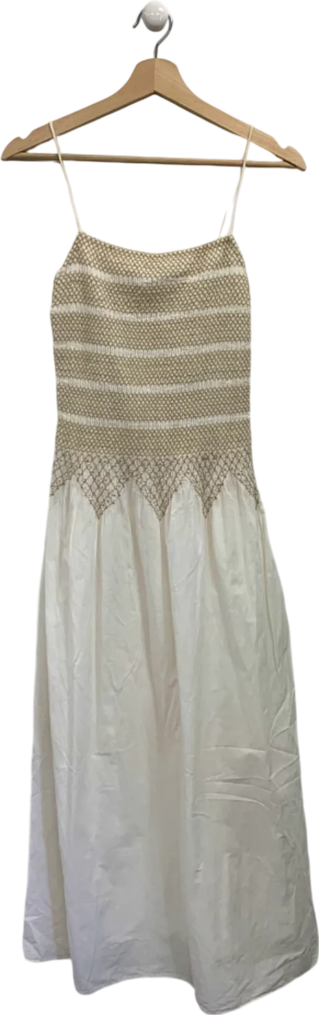 & Other Stories White Smocked Sundress UK 4