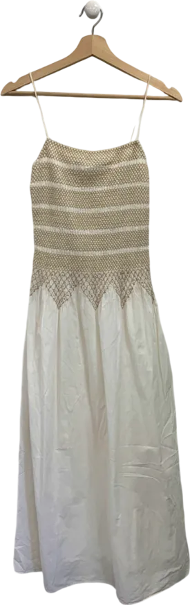 & Other Stories White Smocked Sundress UK 4