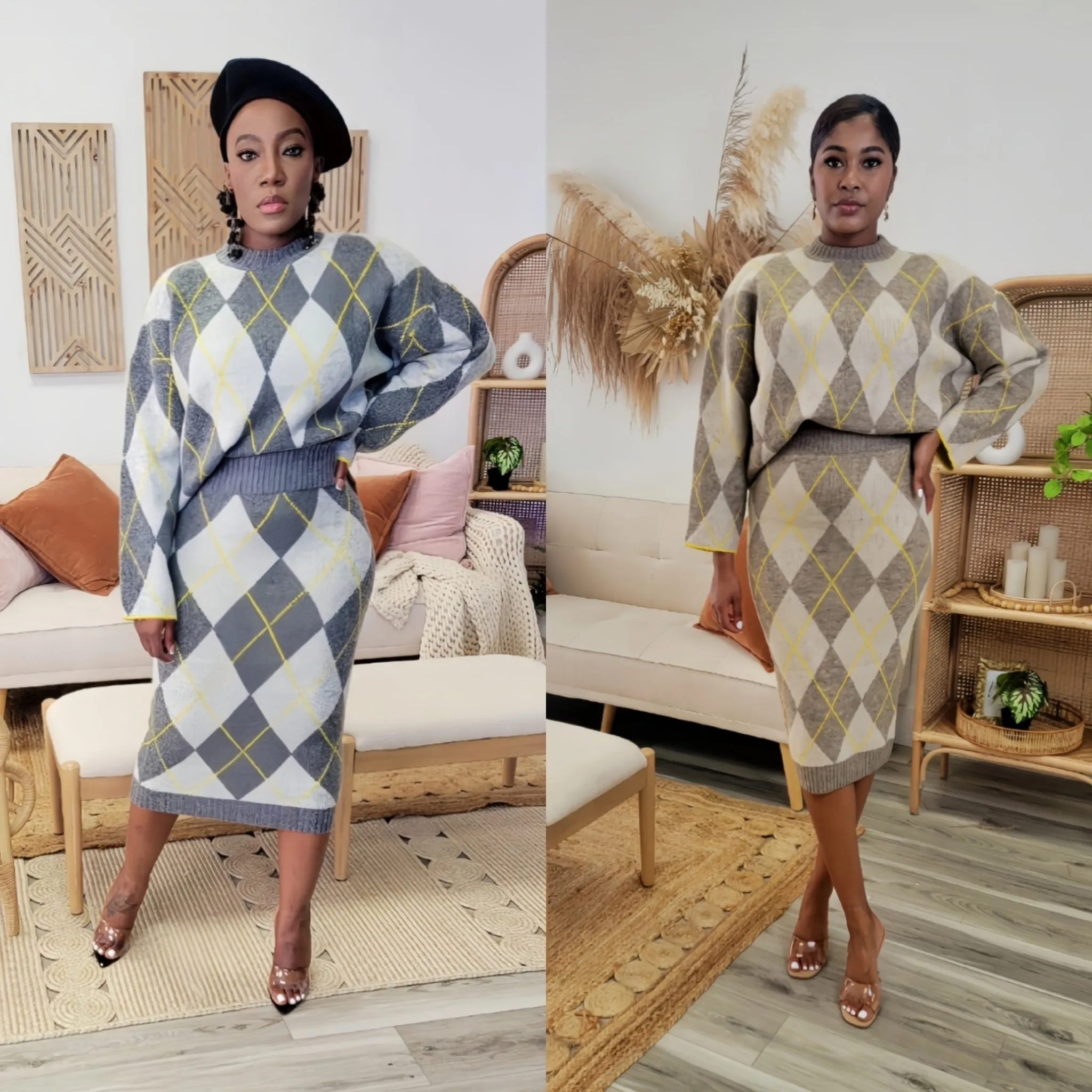 Argyle 2pc Skirt Set