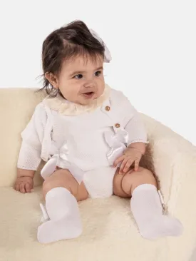 Baby Girl Emmeline Collection 2-piece Knitted Set-White