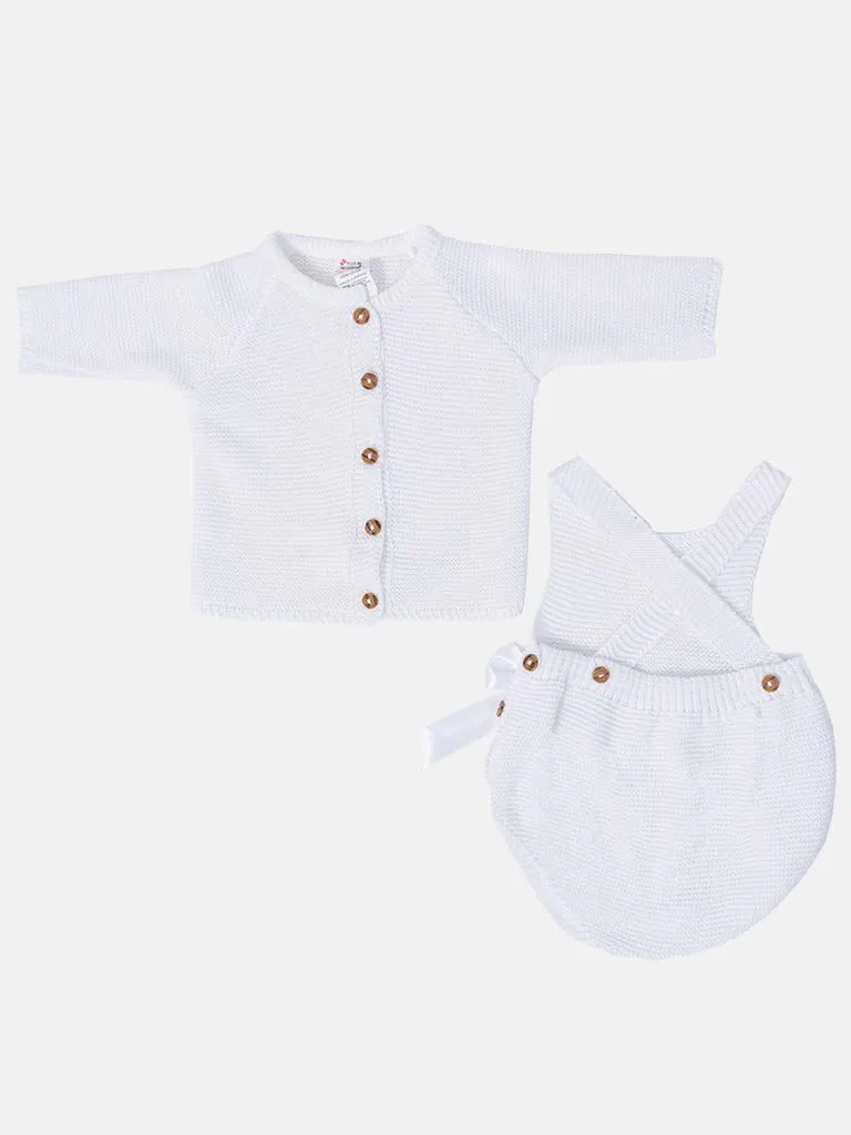 Baby Girl Emmeline Collection 2-piece Knitted Set-White