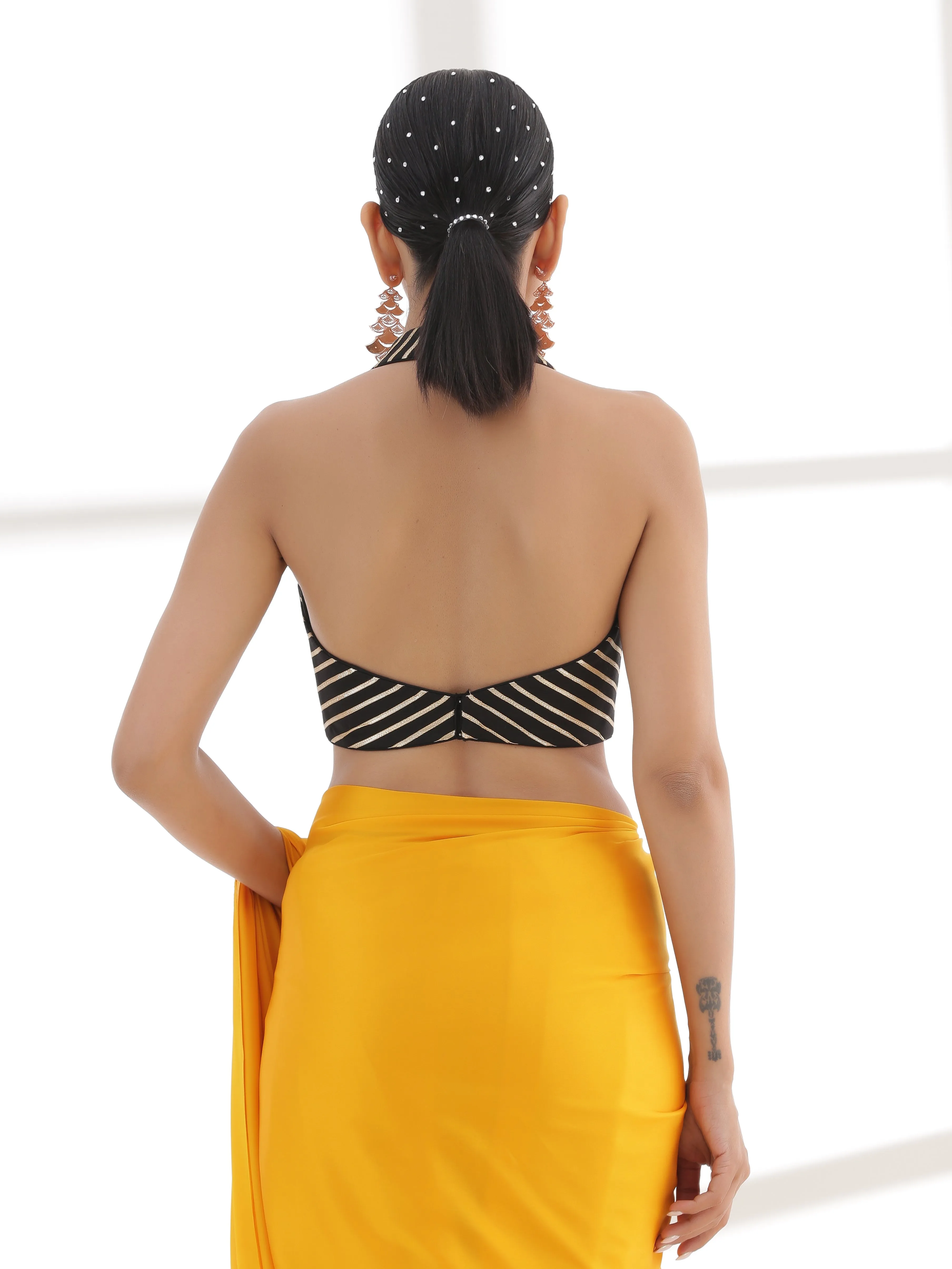 Blouse - Black Gold stripes Casino Blouse