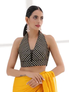 Blouse - Black Gold stripes Casino Blouse