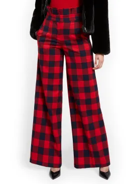 Buffalo Check Paperbag-Waist Pant