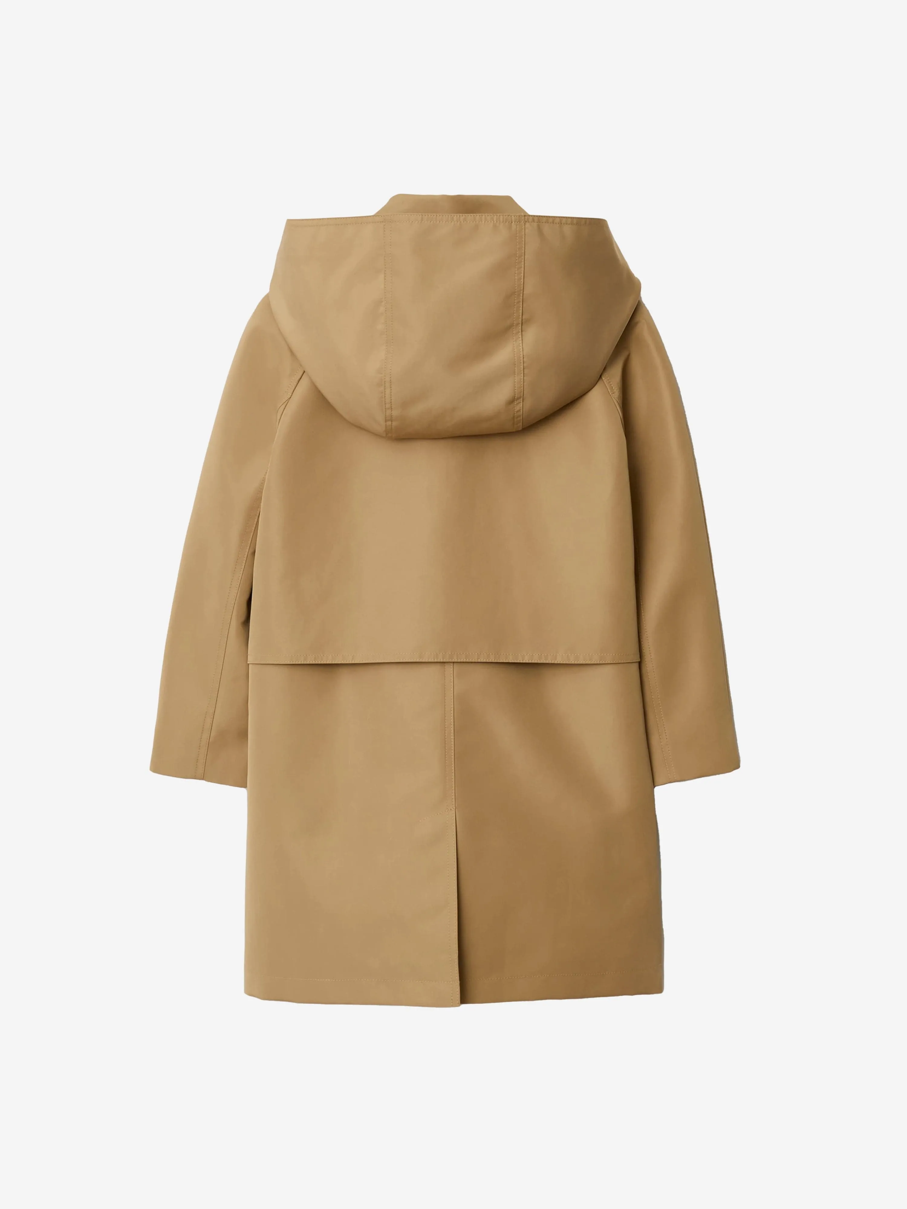 Burberry Boys Nathaniel Hooded Car Coat in Beige