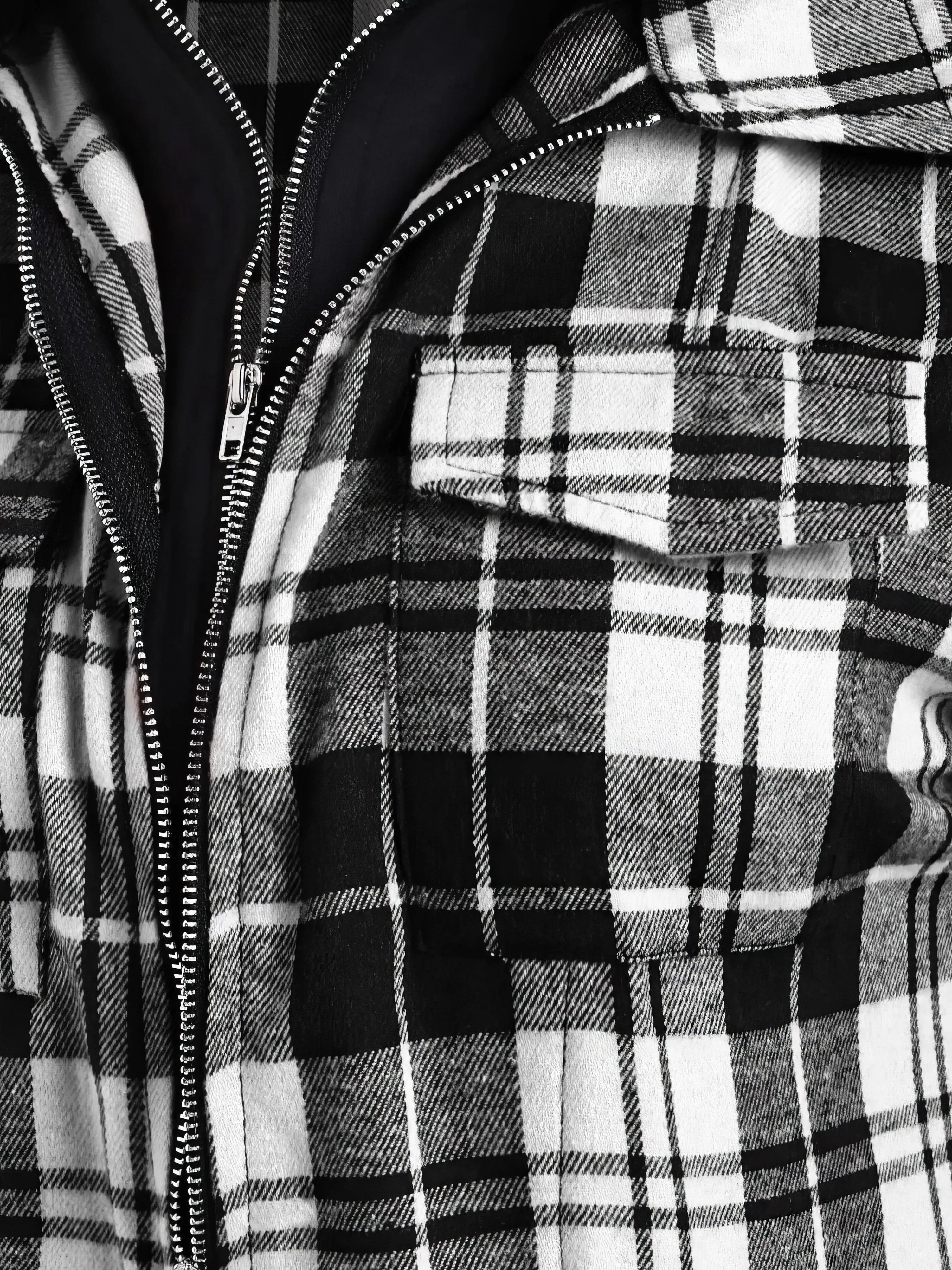 Button-Up Plaid Corduroy Jacket