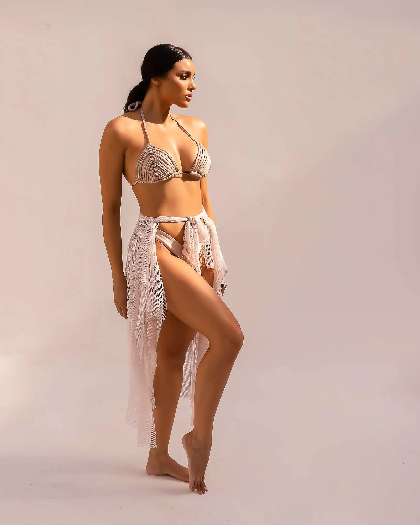 Buzios Shimmer Dress | Golden Beige