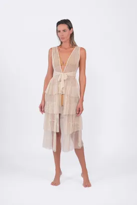 Buzios Shimmer Dress | Golden Beige