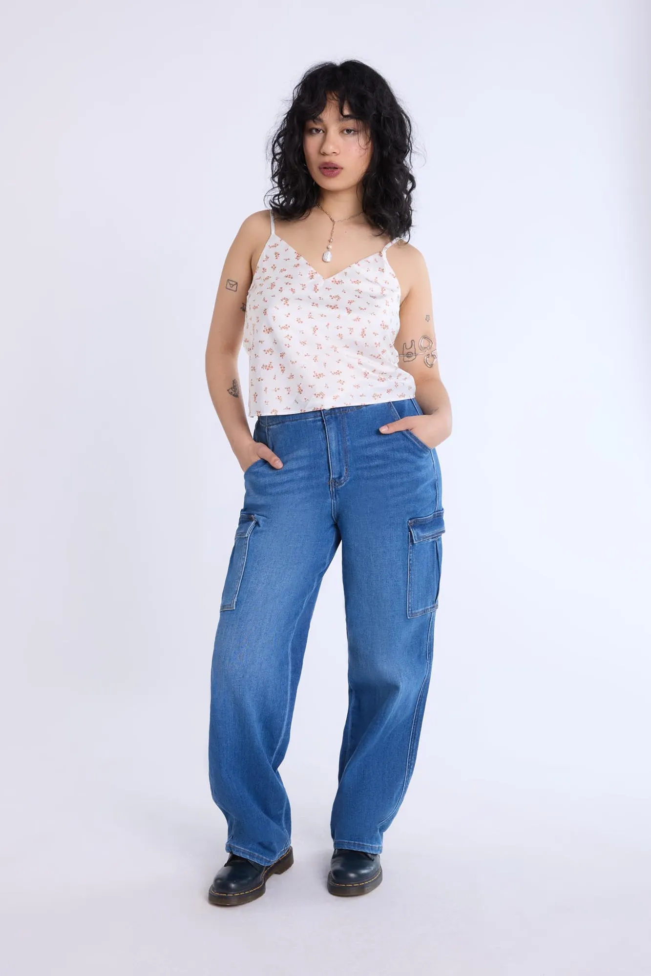 Camisole en satin à imprimé floral