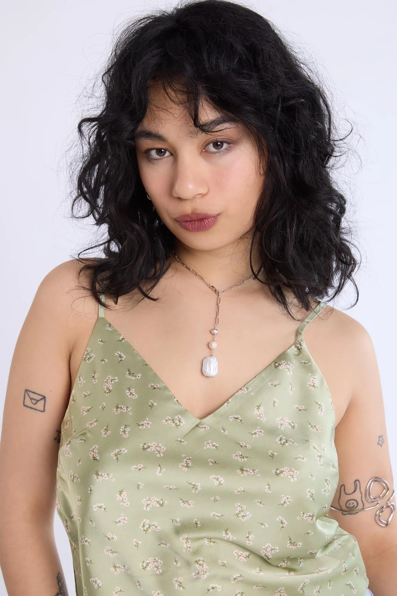 Camisole en satin à imprimé floral