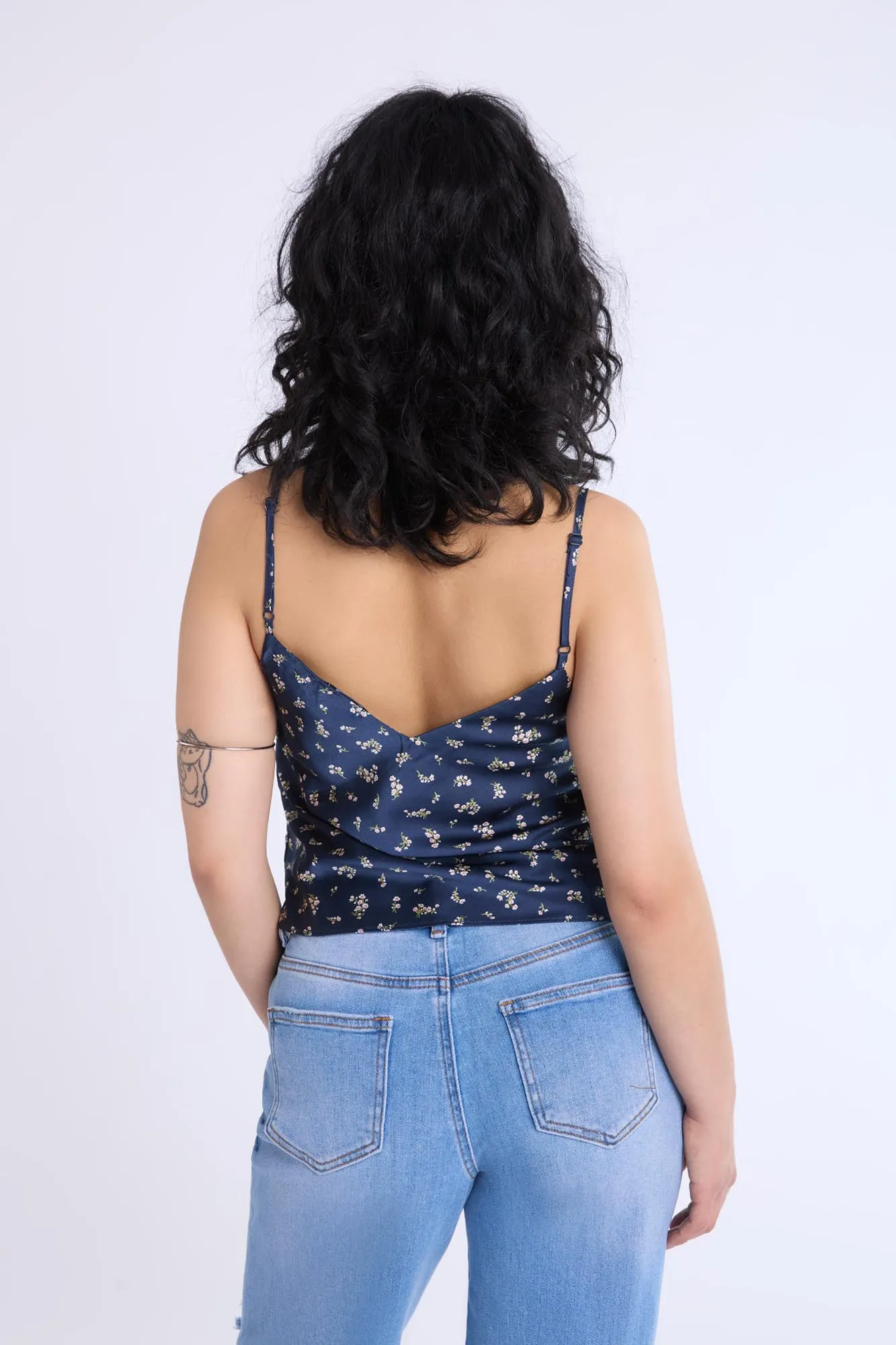 Camisole en satin à imprimé floral