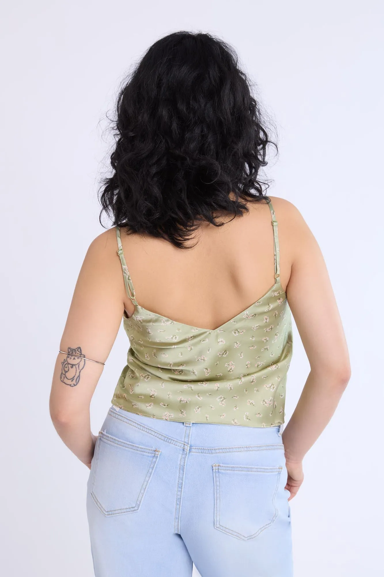 Camisole en satin à imprimé floral