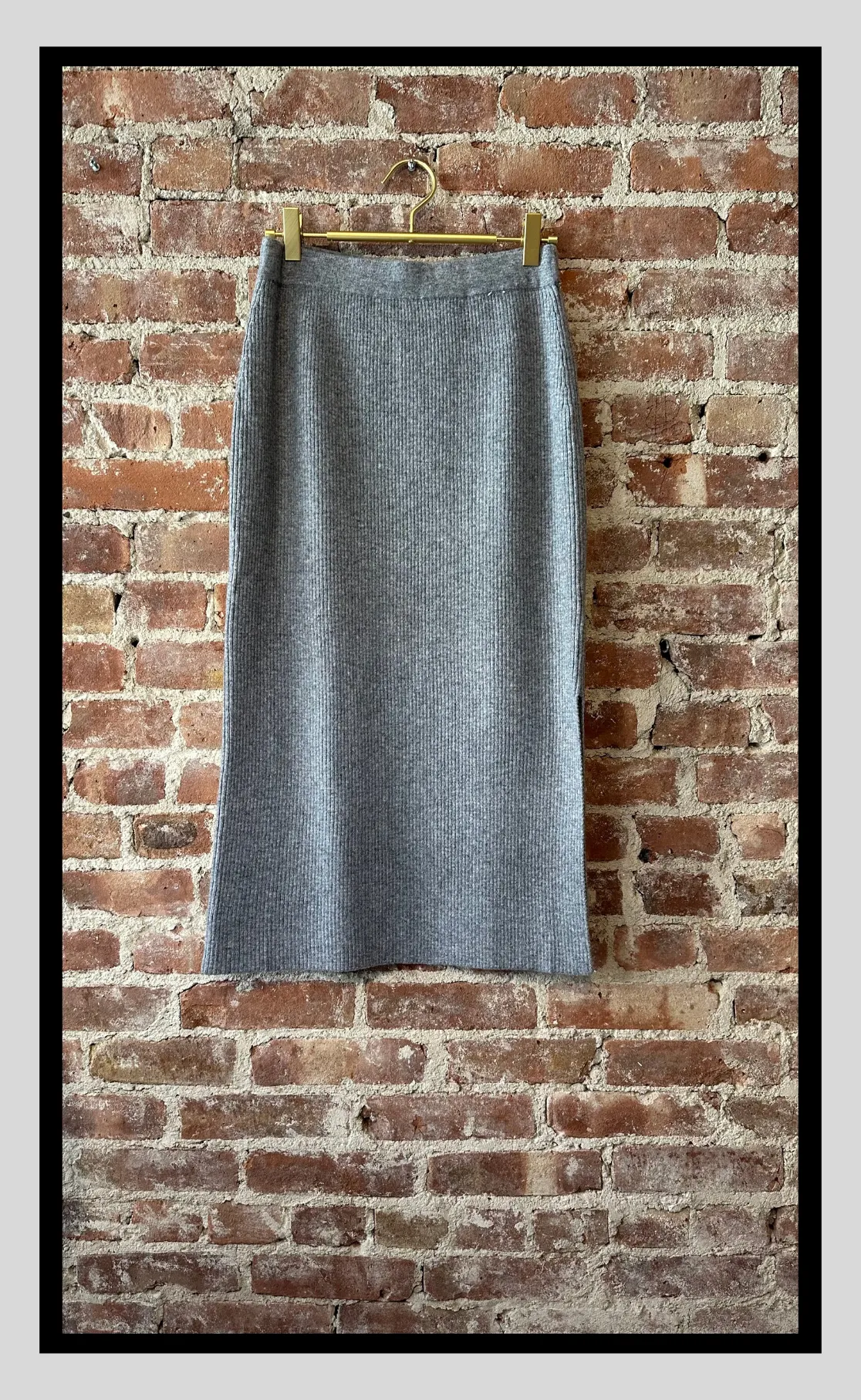 Classic Knit Pencil Skirt with Side Slit