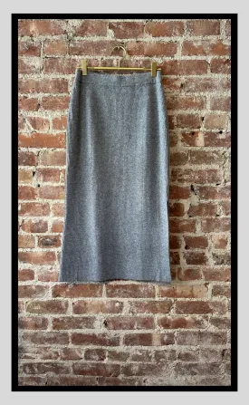 Classic Knit Pencil Skirt with Side Slit