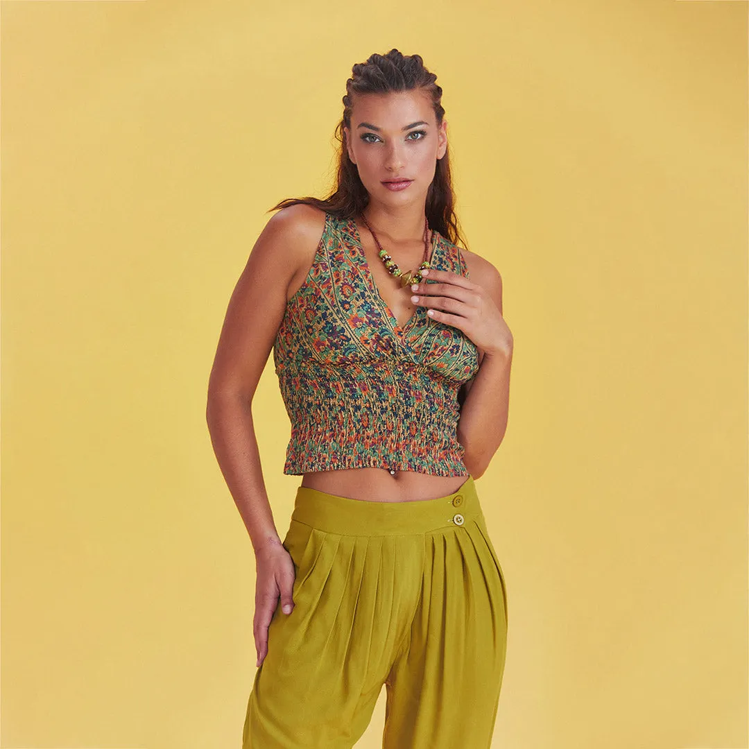 Collared Authentic Pera Patterned Blouse