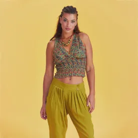 Collared Authentic Pera Patterned Blouse