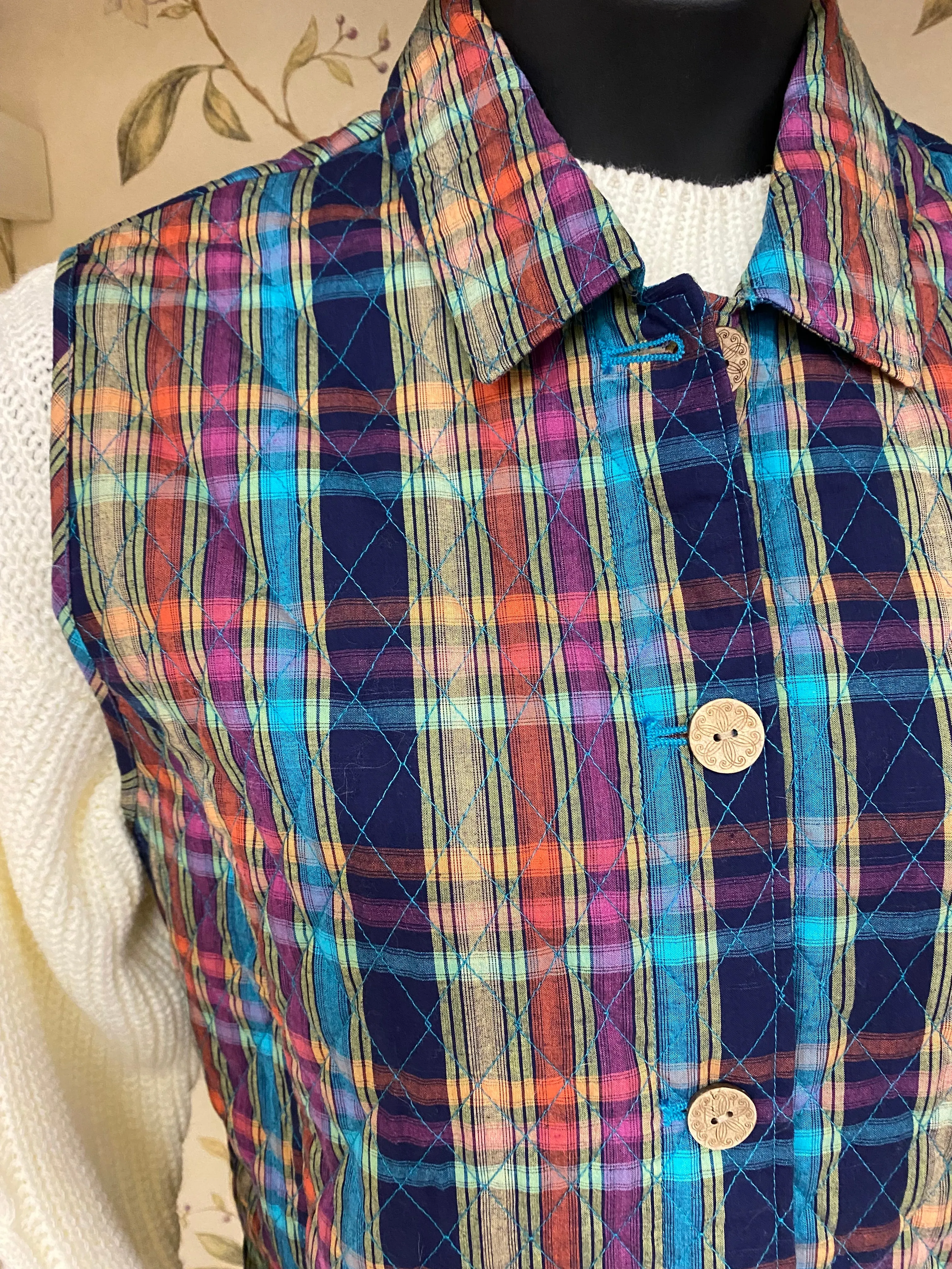 Company Collection Blue Plaid Vests, XXL