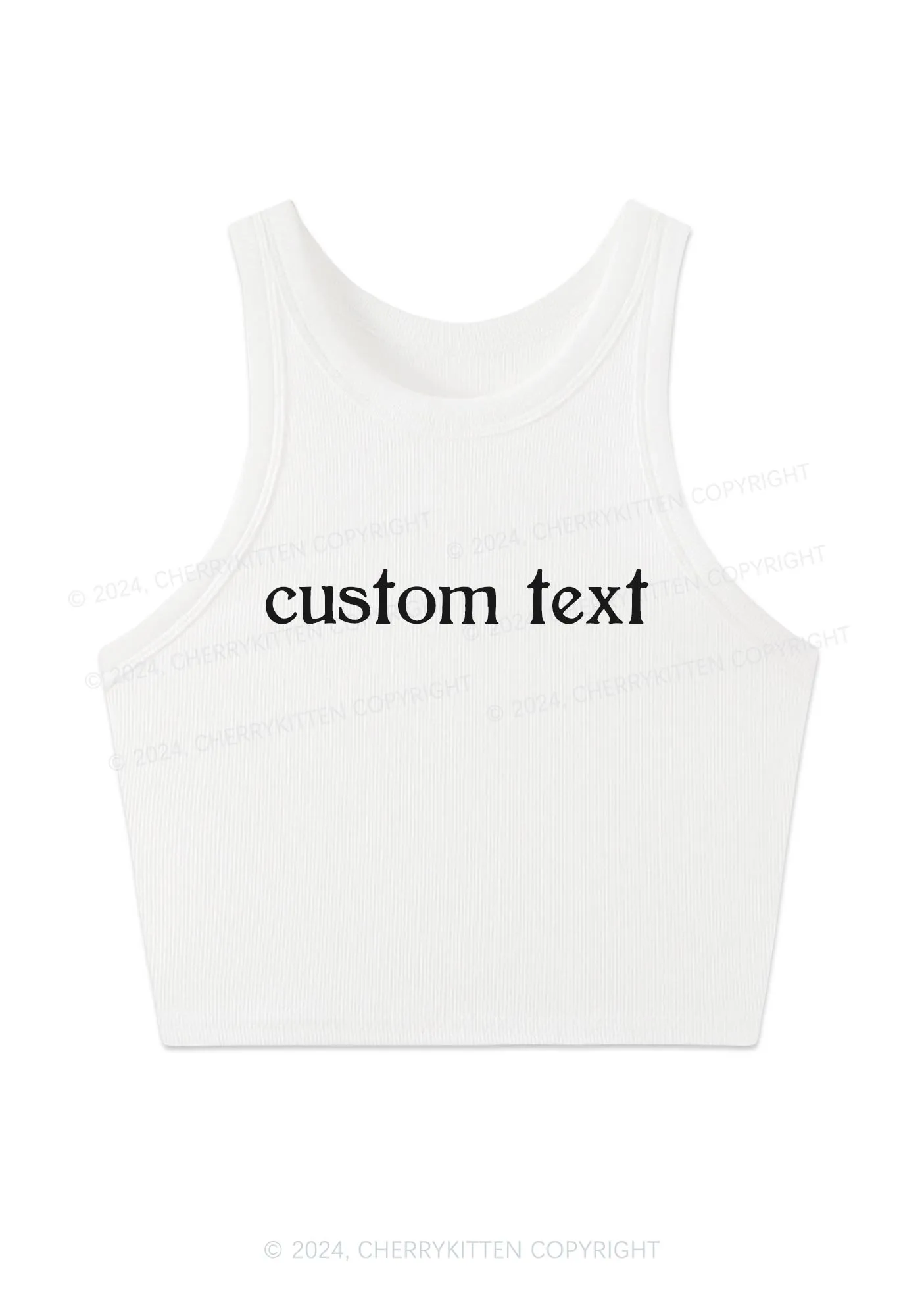 Custom Text Y2K Crop Tank Top Cherrykitten