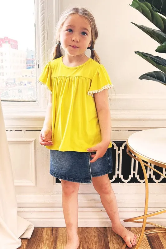 Denim Elastic Waisted Denim Skorts