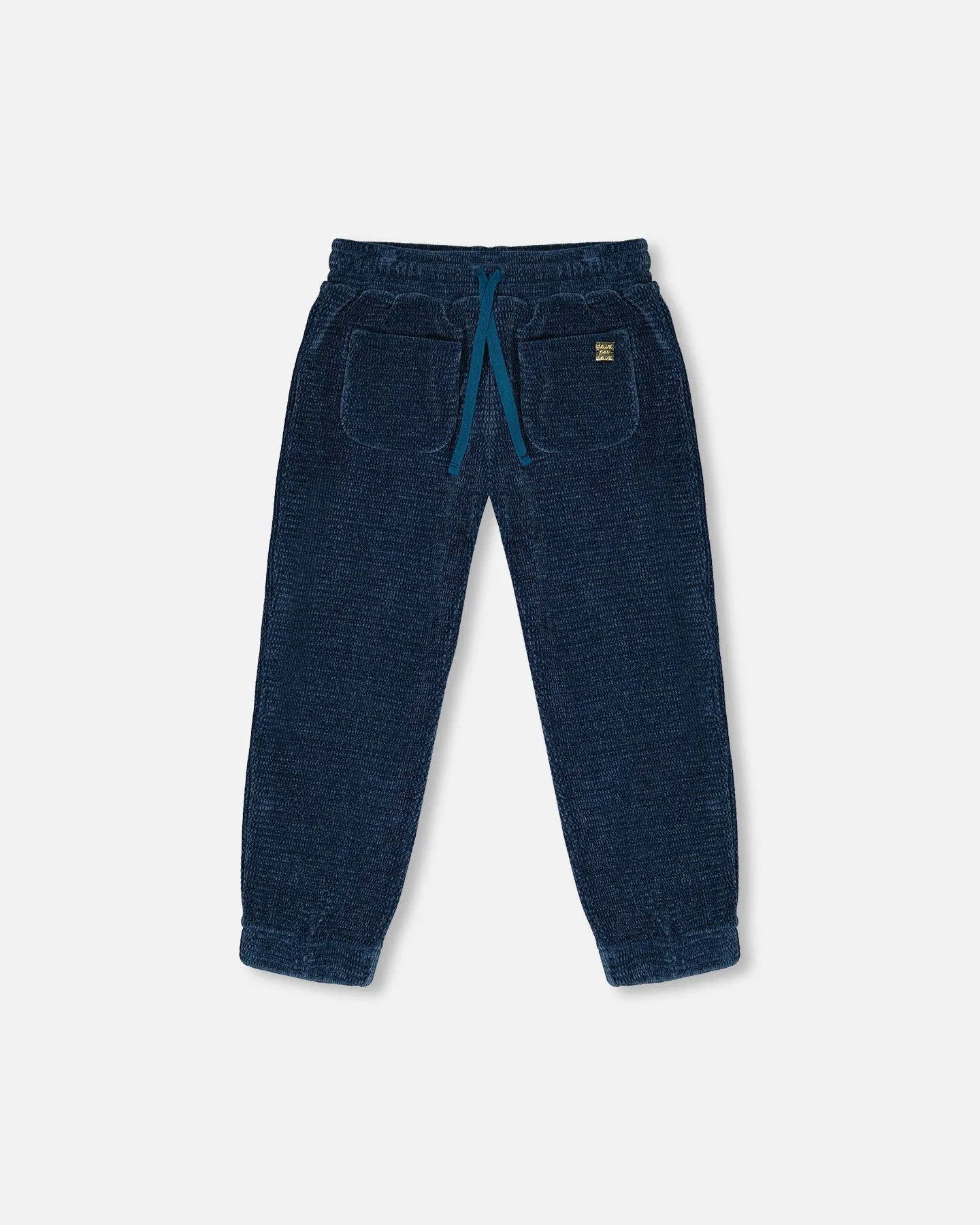 Deux par Deux Velvet Jogger with Front Pockets - Teal