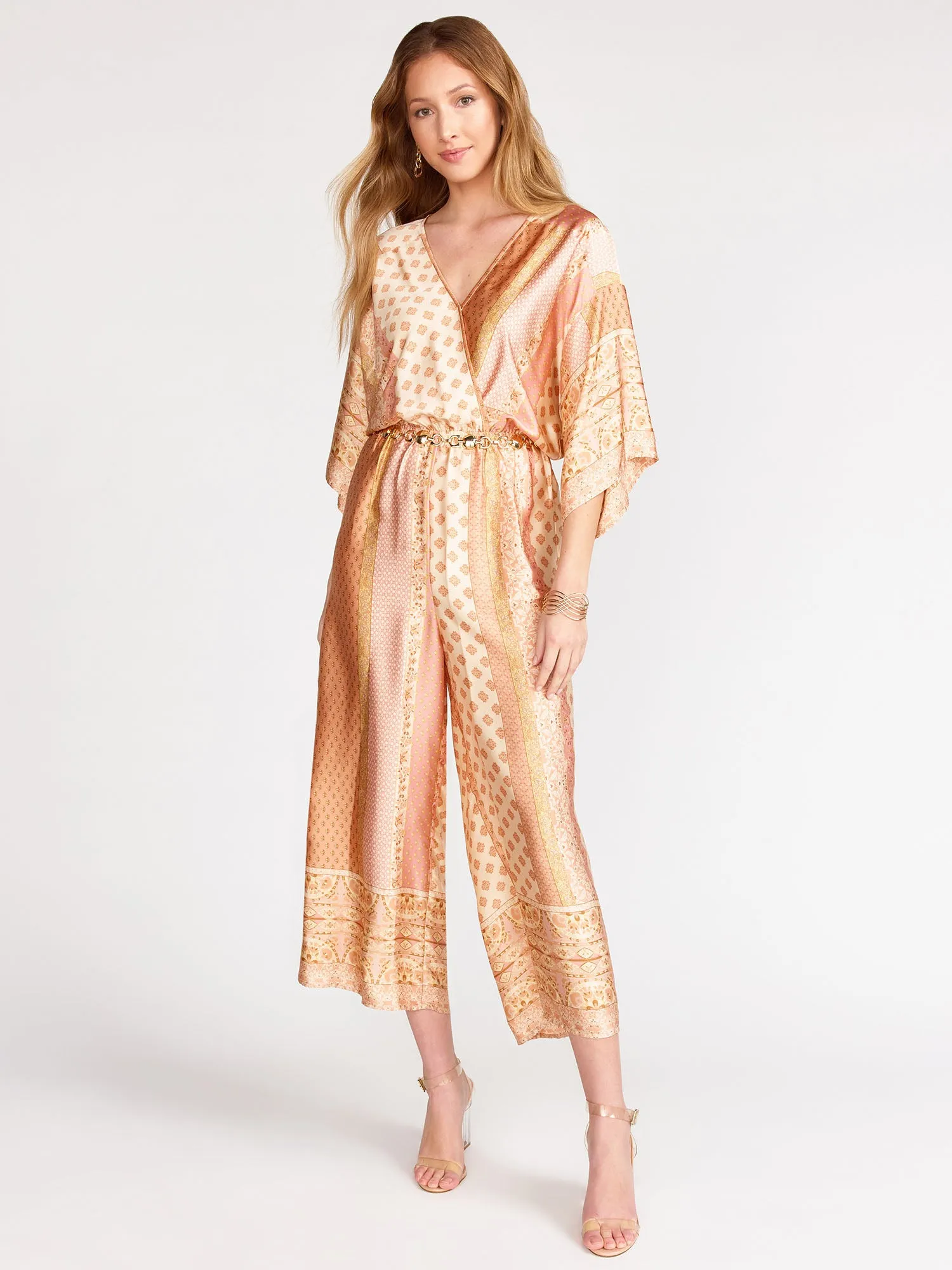 Dress Forum Paisley Border Print Satin Jumpsuit - Brands We Love