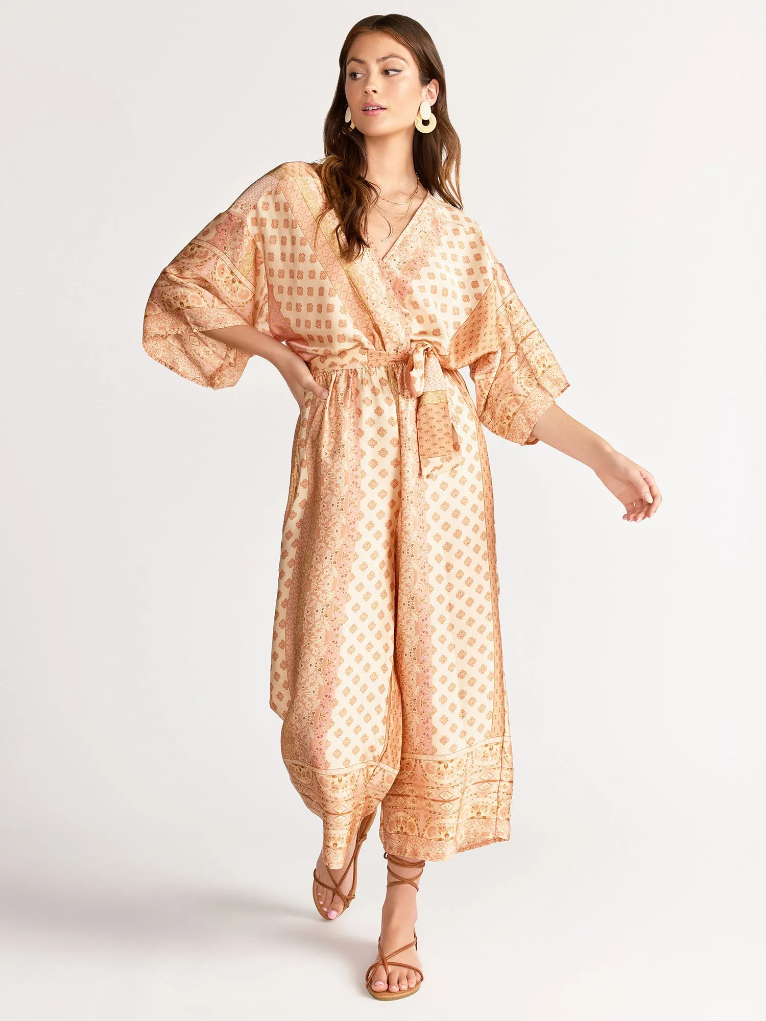 Dress Forum Paisley Border Print Satin Jumpsuit - Brands We Love