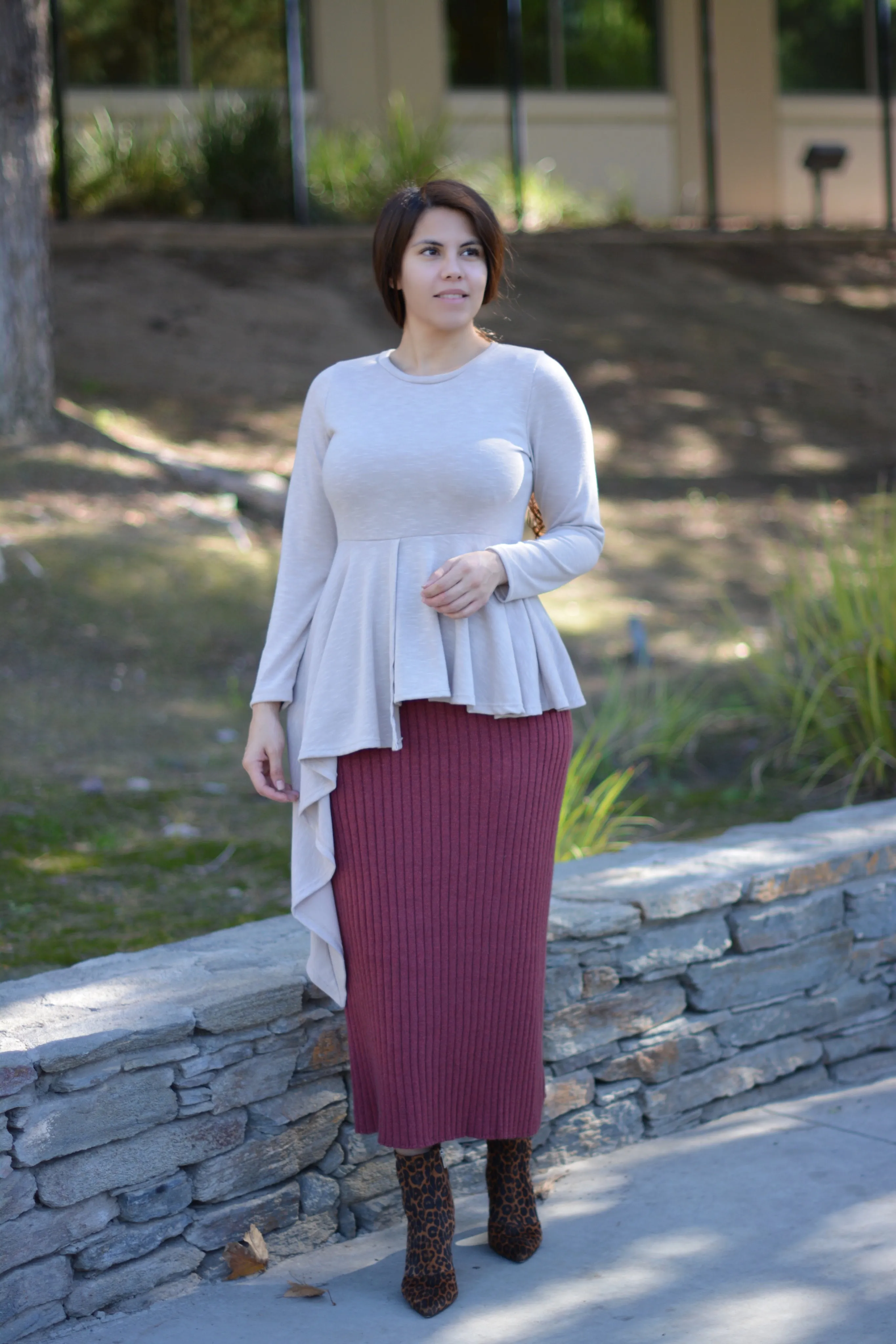 Dress It Up Ribbed Pencil Skirt