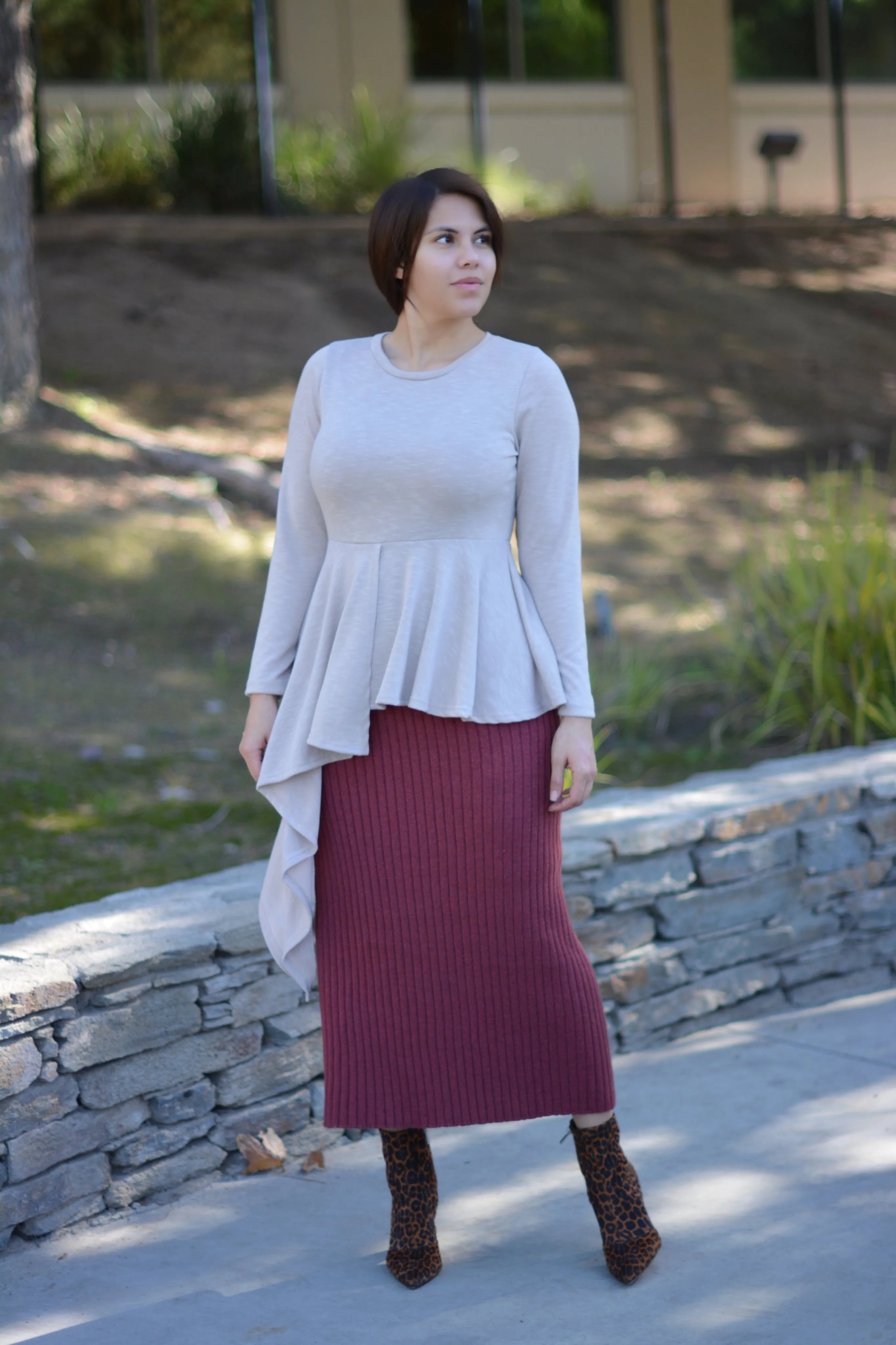 Dress It Up Ribbed Pencil Skirt