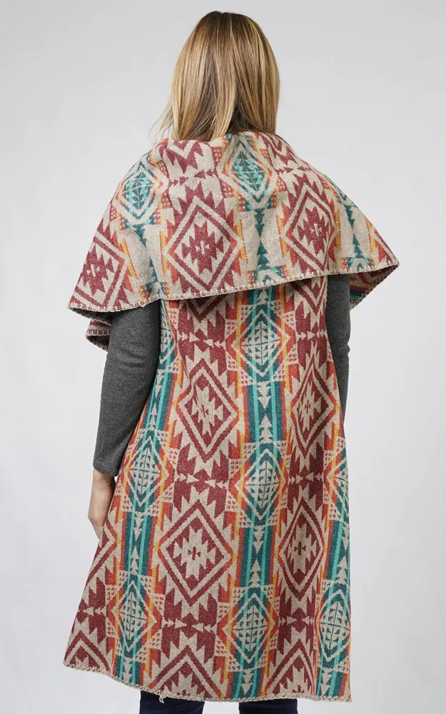 EVT10688 AZTEC REVERSIBLE ROUND SHAWL VEST