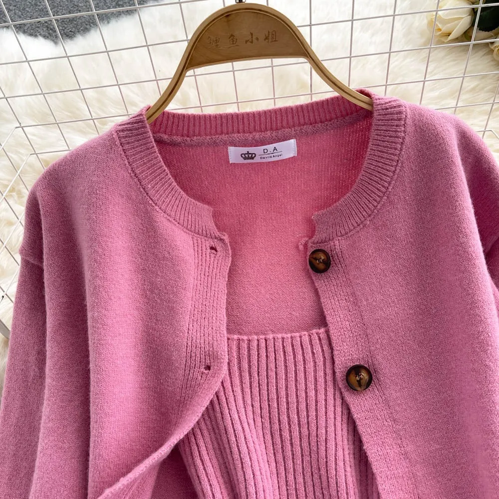Fallon Knitted Dress with Cardigan