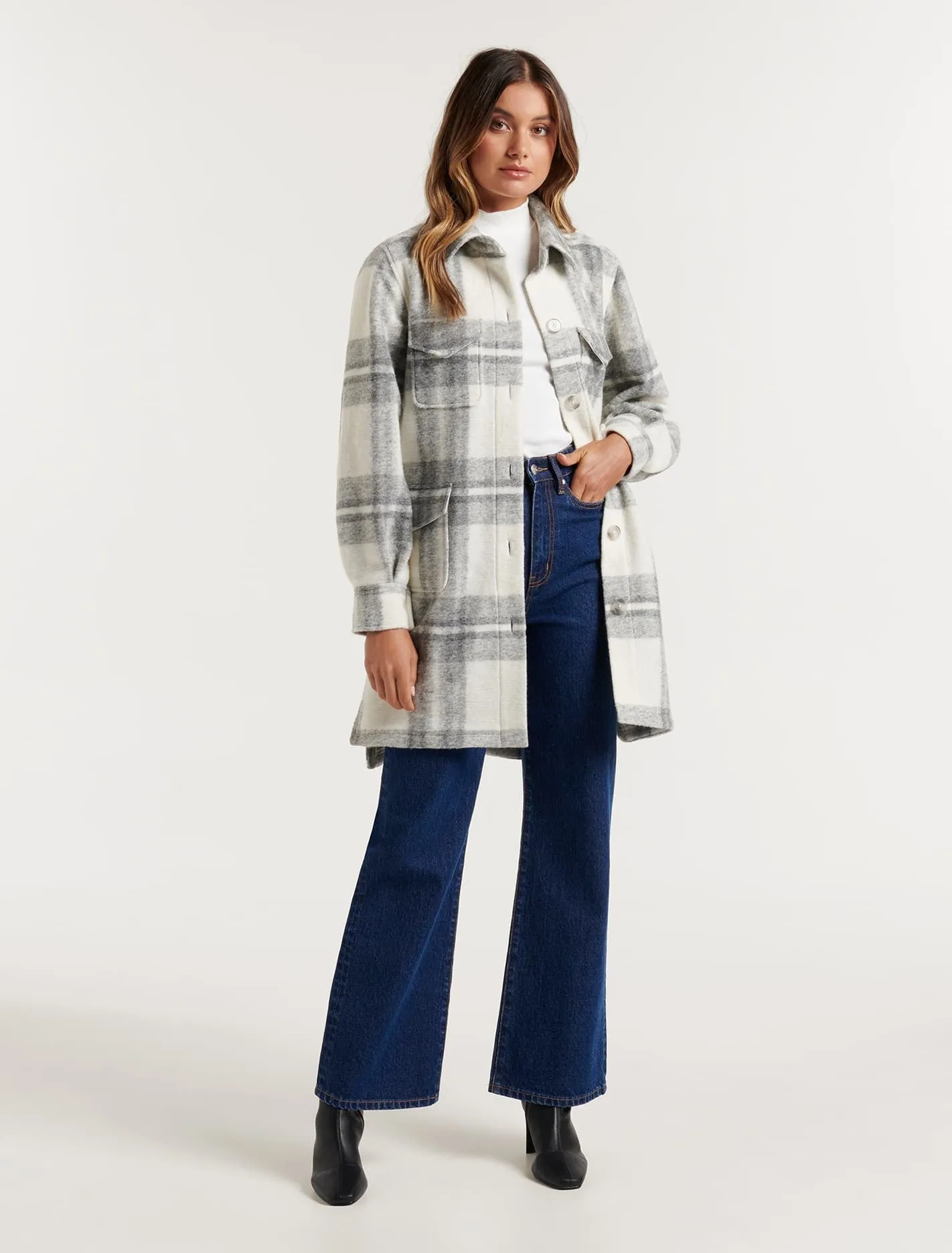 Florence Longline Check Shacket