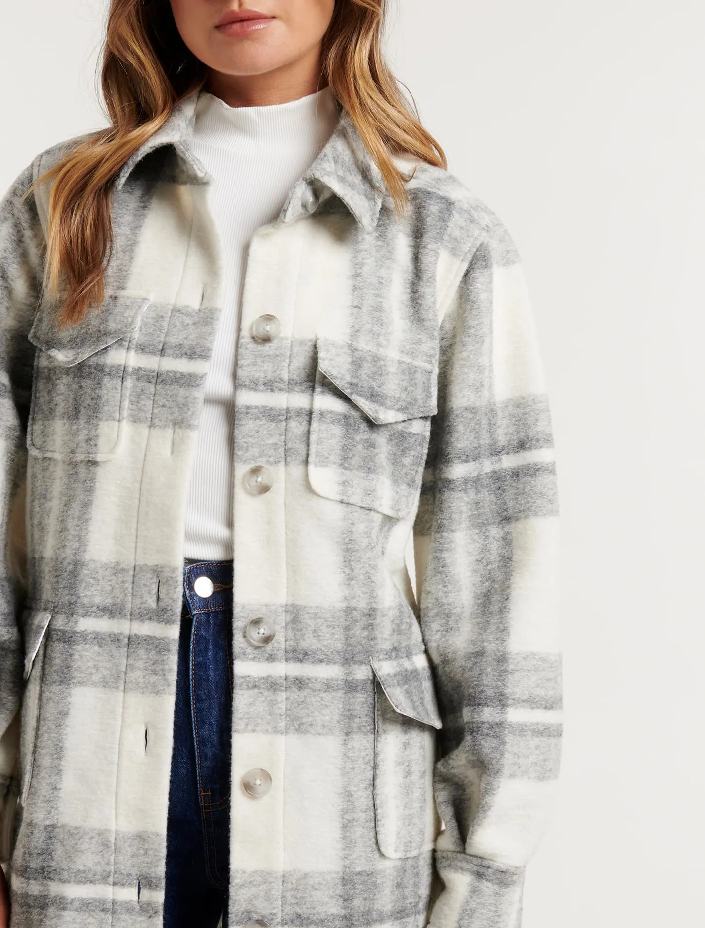 Florence Longline Check Shacket