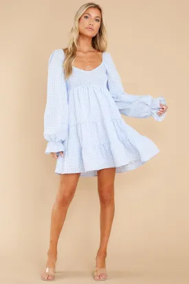 For My Darling Dusty Blue Gingham Dress