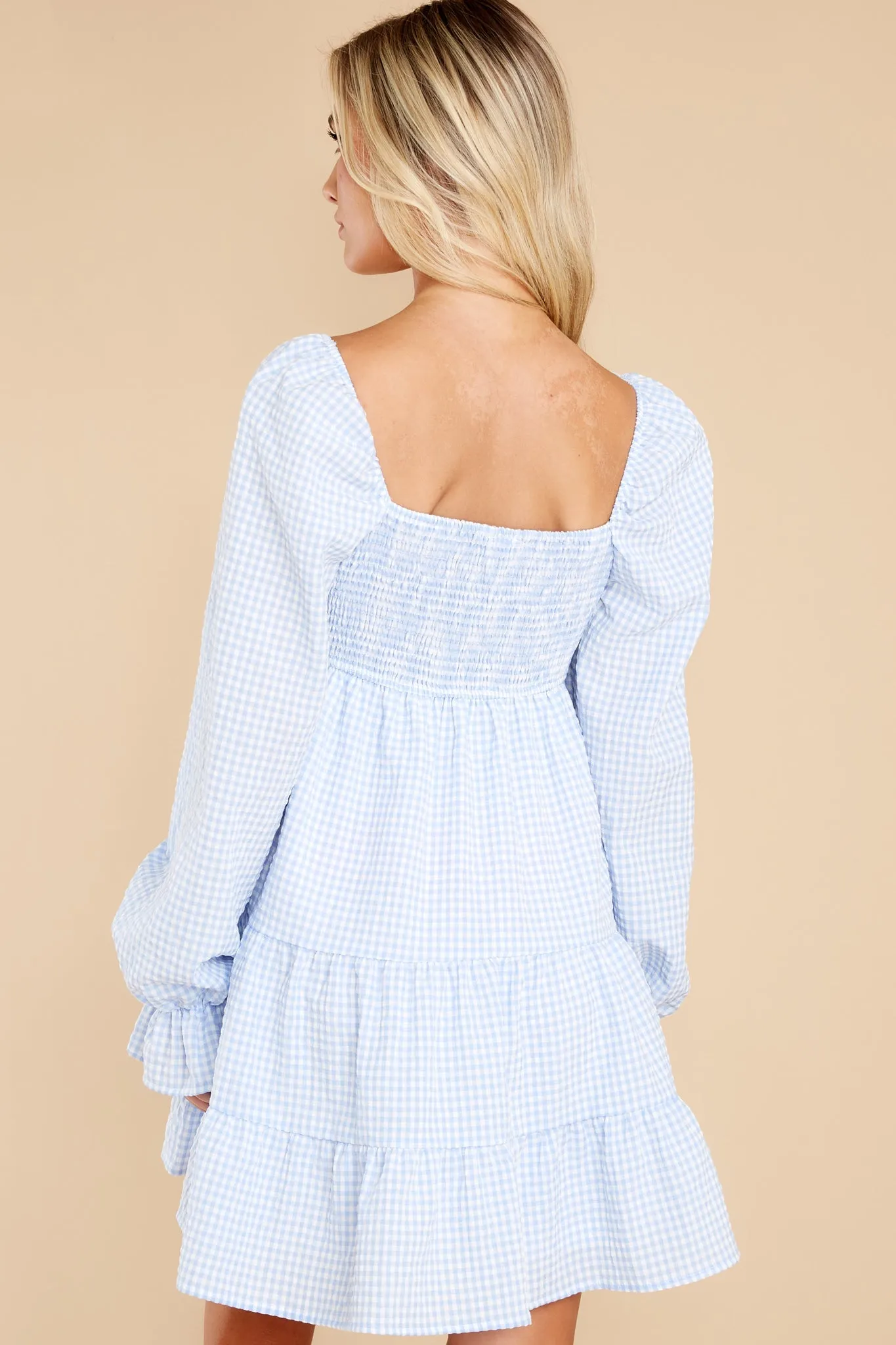 For My Darling Dusty Blue Gingham Dress