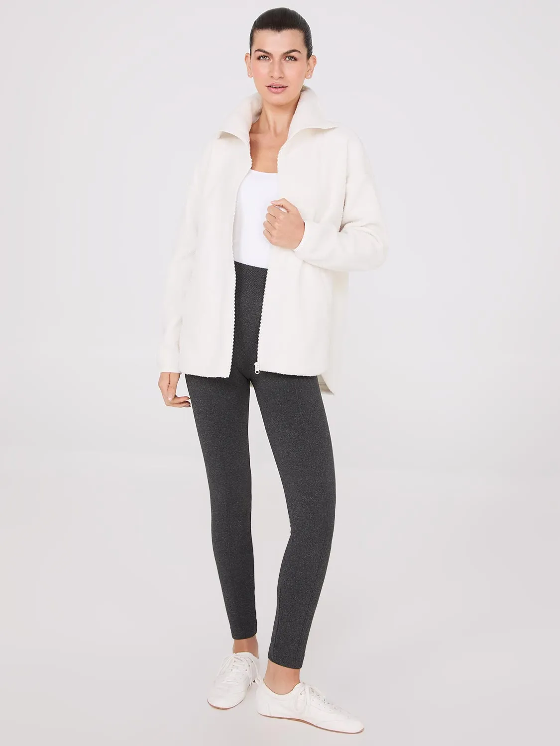 Front Pintuck Fleece Lined Leggings