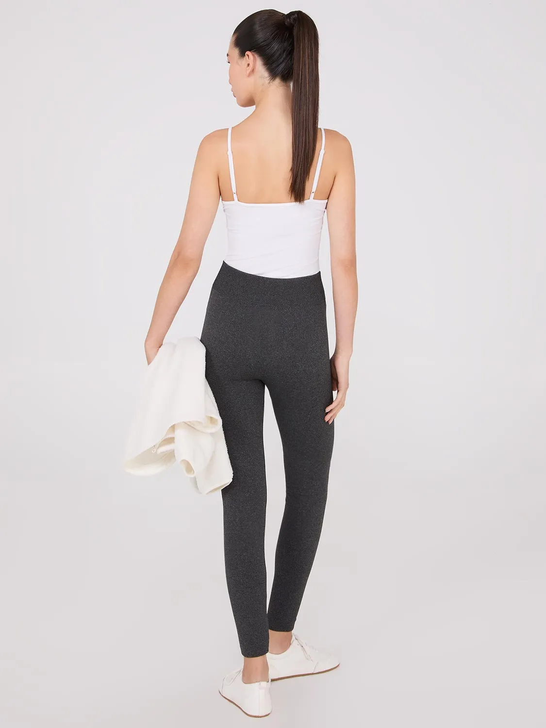Front Pintuck Fleece Lined Leggings