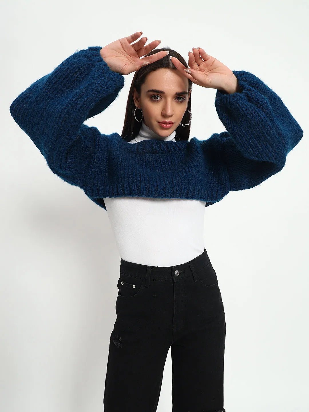 Genz Croped Navy Vest