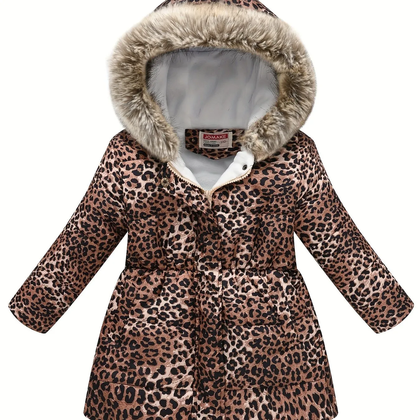 Girl's Flower Print Puffer Coat