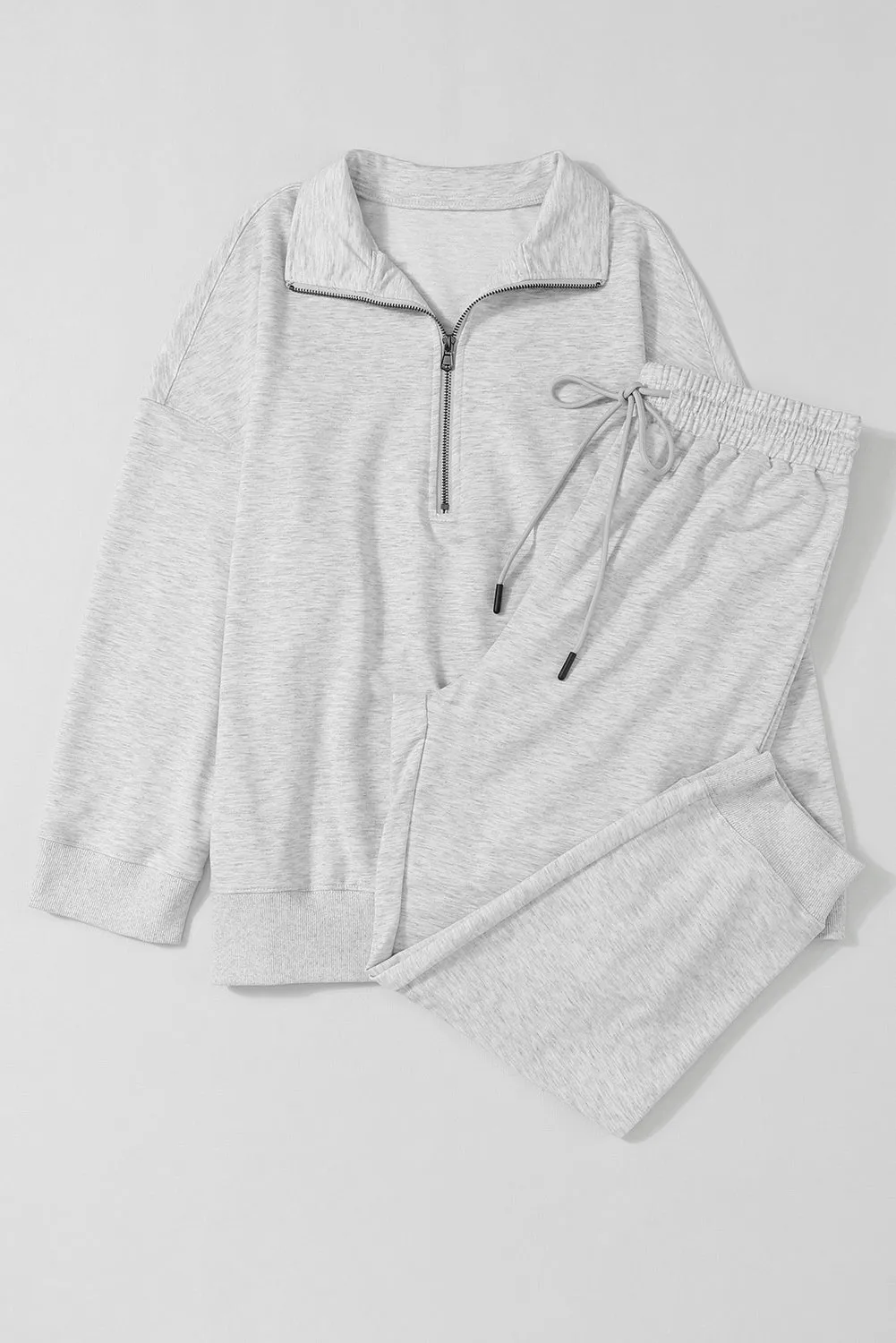 Grey Quarter Zip Jogger Set
