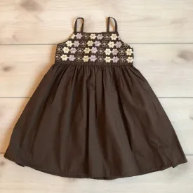 Gymboree Brown Floral Shimmer Embroidered Sundress