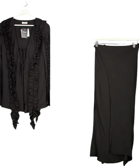 H&M Black Studio Collection Ruffled 2-piece Skirt And Blouse Set UK L
