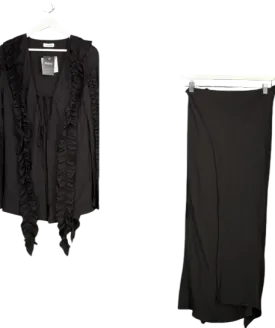H&M Black Studio Collection Ruffled 2-piece Skirt And Blouse Set UK L