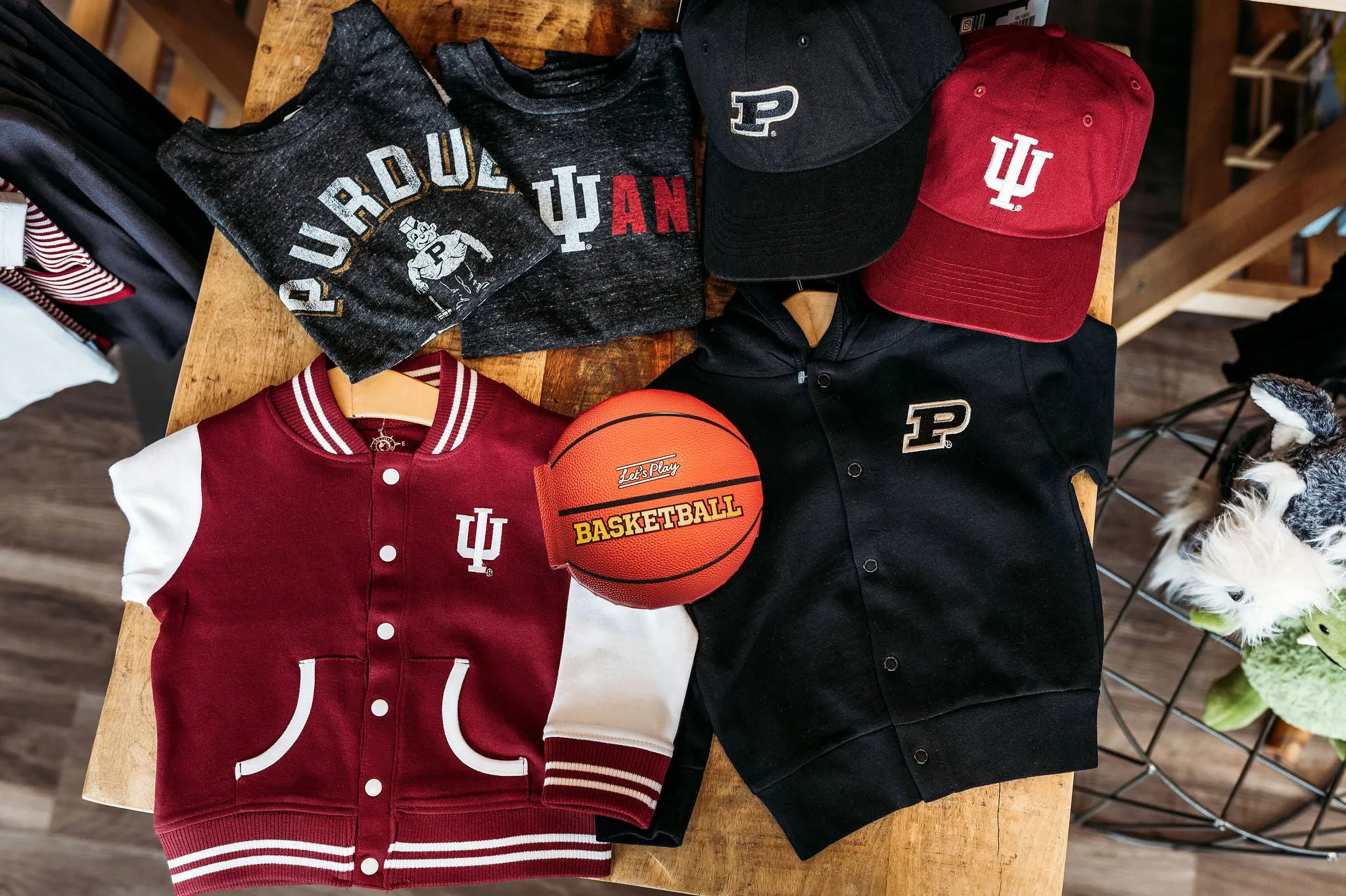 Indiana University Kids Varsity Jacket in Crimson
